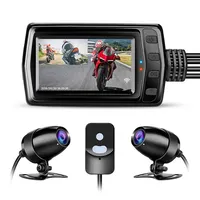 Cámara de salpicadero DVR para motocicleta, GPS, WiFi, Full HD, 1080P + 1080P, Vista frontal y trasera, impermeable