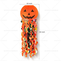 Lanterne en papier artisanale en forme d'alien pour Halloween, décoration suspendue pour fête, ornement festif