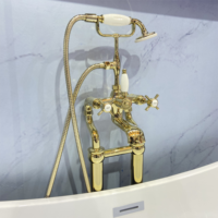 Robinet de douche et baignoire sur pied à triple poignée de haute qualité, style européen antique