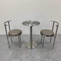 Ensemble de table à manger moderne de luxe en acier inoxydable argenté brossé de haute qualité pour les fêtes de cuisine restaurants hôtels