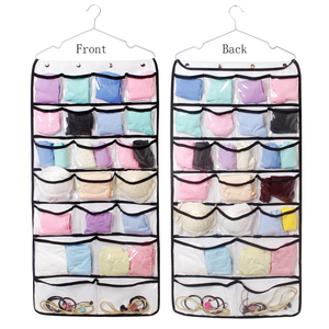 Organisateur de <span class=keywords><strong>placard</strong></span> suspendu avec 42 poches, pour sous-vêtements, bas, soutien-gorge et chaussettes, en tissu non tissé, double face, gain de place - Product Image 2