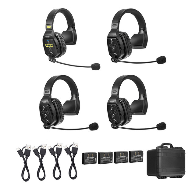Saramonic WiTalk WT4S 4-Person Full-Duplex 1.9GHz Wireless Single-Ear Headset Intercom System with Hard Case