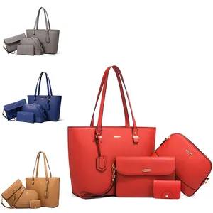 4 Stück Clutch Wallets Satchel Schulter Umhängetaschen Damen Pu Leder Trage tasche Handtaschen Set für Damen
