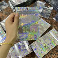 Bolsa de Plástico Mylar Holográfica Brillante Personalizada con Cierre Hermético, Diseño de Estrella en Espiral Láser, a Prueba de Olores, para Dulces y Joyería