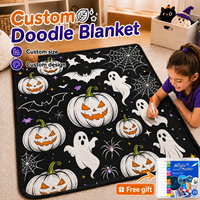 Couverture à colorier DIY Halloween Citrouille et Toile d'araignée, avec marqueurs, pour la maison, les loisirs créatifs en famille et comme cadeau - Meilleures ventes