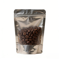 Sacs refermables en aluminium sur mesure, excellent rapport qualité-prix, avec fenêtre transparente avant et impression hélio, jetables, pour grains de café et aliments en conserve