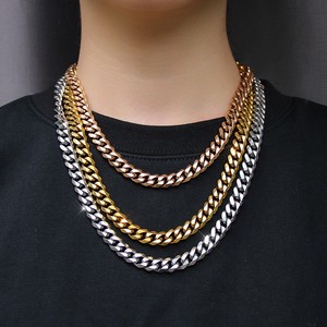 Trendy <b>Necklace</b> 8mm to 16mm Gold Cuban Chain Gold Plating Miami Cuban Link Chain <b>Necklace</b> for Men Women Wholesale Jewelry - Product Image 6