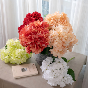 Wholesale 5 Heads 47cm Silk Hydrangea Bunch Realistic Soft <b>Artificial</b> <b>Flowers</b> for Valentine's Day & Wedding Arrangements - Product Image 1