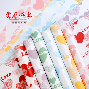 防水加工の厚手のOuyaペーパー、ハートデザインの花柄包装紙、DIY花屋の花束包装資材、Yuyin包装紙 - Product Image 3