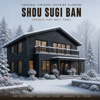 Revêtement mural en bois massif brûlé Shou Sugi Ban Yakisugi, profondément carbonisé, pour façade extérieure de bâtiment, vente en gros