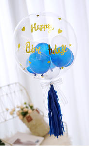 Ballons bobo à bulles transparentes de 24 pouces <span class=keywords><strong>avec</strong></span> autocollants d'anniversaire, décorations de bricolage gonflables à hélium, décorations de mariage et d'anniversaire - Product Image 4