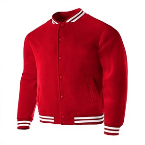 Veste universitaire classique rayée de haute qualité pour homme avec col montant, boutons, poches latérales et empiècements tissés personnalisables sur le devant - Product Image 3