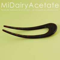 Midairy coiffure européenne et américaine mode rétro tempérament acétate en forme de U bâton de cheveux épingle à cheveux fourchette 13.8cm 4317
