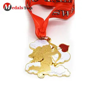 Médailles de saint-valentin coulées sous pression pour marathon, bon marché, fournisseur de métal de dongfeng