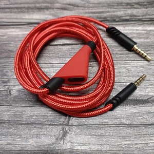 Kabel Audio Kepang Senyap untuk Headset Gaming Astro A10 A30 A40 A40TR A50 dengan Tombol 2 Meter Anyaman Merah 3.5mm - Product Image 4