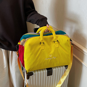 Sac de sport tendance pour le yoga, sac de voyage multifonctionnel de grande capacité, séparation sec-humide, fermeture éclair, nylon, s'adapte à la poignée des bagages, unisexe - Product Image 5