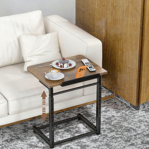 Mesa de Centro de Madera Maciza con Altura Ajustable y Estructura Metálica, Diseño Moderno, 1 Año de Garantía - Muebles para Sala de Estar - Product Image 3