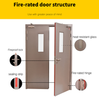 Puerta Cortafuego de Acero Grado A Personalizada de Fábrica, Puerta de Acero con Aislamiento Térmico Contra Incendios de 90 Minutos para Edificios Comerciales