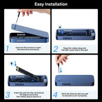 Untuk EC-6608Air M.2 NVMe SSD Enclosure USB 3.2 Gen2 10Gbps 2280 M Key B&M Key Aluminium Alloy 8TB