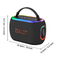 Enceinte portable ZEALOT 60W S182, étanche IPX5, lumière RGB, enceinte sans fil TWS, batterie 8000mAh, pour le camping en plein air, la plage, les fêtes
