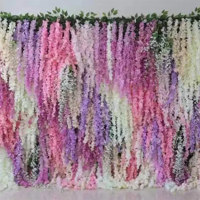 2024 moda superventas flores artificiales para colgar en la pared FLOR DE FONDO DE BODA simulada para decoraciones de boda