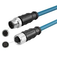 Adaptateur de capteur industriel avec connecteur circulaire M8 M12, contact en cuivre PCB 4/6 broches, broches 2P et 7P, boîtier en plastique, type CAT6