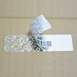 Impresión personalizada Etiqueta vacía de <span class=keywords><strong>PET</strong></span> Etiqueta de seguridad a prueba de manipulaciones Paquete de producto electrónico Garantía Etiqueta antifalsificación - Product Image 1