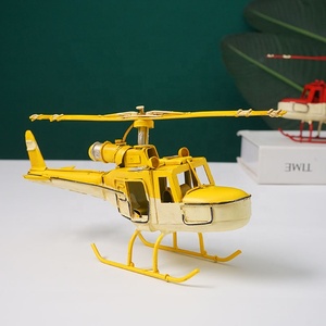 Modelo de Helicóptero Retro de 35 cm, Decoración para el Hogar, Figuras de Aviones de Hierro, Artesanía de Metal Hecha a Mano, Avión de Color Rojo - Product Image 4