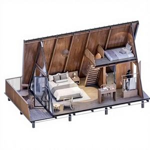 Villa de luxe à ossature en A, à faible hauteur, isolée thermiquement, maison modulaire préfabriquée, mini-maison triangulaire pour appartement, chalet préfabriqué - Product Image 4