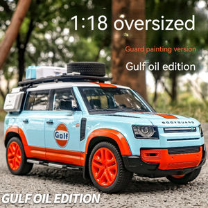 Coche modelo fundido a presión <span class=keywords><strong>1</strong></span>:<span class=keywords><strong>18</strong></span> <span class=keywords><strong>Land</strong></span> <span class=keywords><strong>Rover</strong></span> <span class=keywords><strong>Defender</strong></span> 110 con sonido y luz puertas de retroceso adorno abierto decorar - Product Image 5