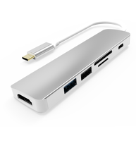 Adaptateur Hub USB Type C 6 en 1, lecteur de carte multiport 4K 8K HDTV, lecteur de carte USB3.0 TF/SD, tout-en-un pour PC, accessoires informatiques