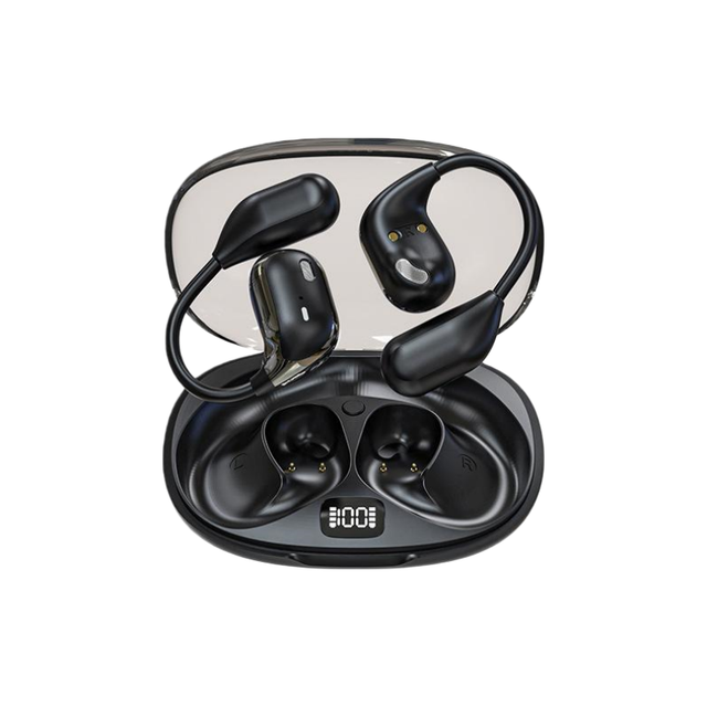 Open-back Wireless Blue Tooth Earbuds with ANC Noise Cancellation IPX5 Water Proof Wireless Charging case with Digital Display