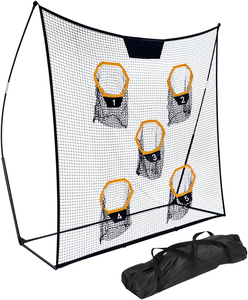 Filet d'entraînement de football 5 trous de haute qualité, portable pour jardin et terrain, filet de cible de football robuste pour les exercices de tir - Product Image 1