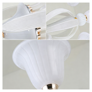 <span class=keywords><strong>Lampadario</strong></span> <span class=keywords><strong>Moderno</strong></span> per Soggiorno, Design Floreale Bianco, Stile Americano - Product Image 2