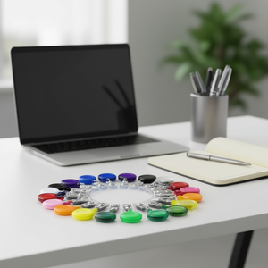 Round Retractable Badge Reel <b>With</b> Clip For <b>ID</b> Card <b>Holder</b> Office School Supplies Eco Friendly ABS Plastic 3cm DingHong L159 - Product Image 2