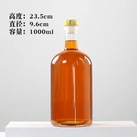 Conception personnalisée 250ml 500ml 700ml 750ml 1l liqueur vin vodka whisky gin pot en verre vide bouteille fournisseurs prix