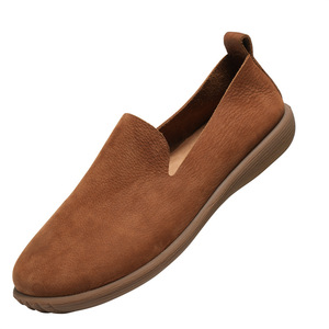 Mocassins en daim pour hommes, bout rond, à enfiler, semelle extérieure en caoutchouc légère, semelle intermédiaire en EVA, chaussures décontractées toutes saisons - Product Image 5