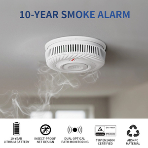 Alarmes de sécurité à domicile interconnexion détecteur de fumée capteur d'incendie 433mhz rf Module intelligent interconnecté détecteur de fumée - Product Image 2