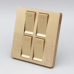 Manufacturers supply wholesale gold four-position home wall switches for export to Bangladesh Nepal