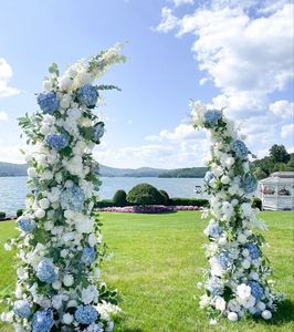 Arco de flores artificiales LANJO para bodas, arco de rosas de seda hecho a mano con soporte para ceremonia de boda - Product Image 1