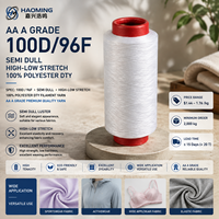 Filament de polyester DTY 100% AA de qualité 100D/96F, semi-mat, à haute et basse élasticité, blanc brut, pour tricotage, tissage et tissus élastiques