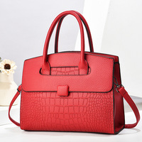 Nouveau sac fourre-tout en cuir PU à motif crocodile pour femme, grande capacité, sac à main noir avec bandoulière 2026