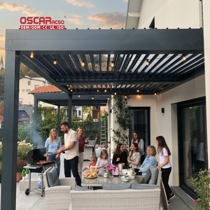 Pérgolas Bioclimáticas de Aluminio al por Mayor, Tamaños 3x3, 4x3, 5x4, 6x4, con Iluminación LED, para Patios, Jardines y Espacios Exteriores - Product Image 1