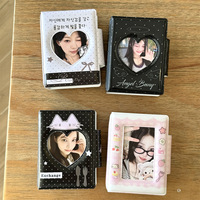 Album de collection de photocards Kpop style coréen avec nœud, classeur photo 3 pouces à bouton-pression, support pour cartes photo d'idols