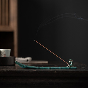 Sáng Tạo Ngư Dân Tre Hàng Hương Burner Cổ Ngủ Hương Burner Cho Trà Lễ Nhà Gỗ Đàn Hương Khuếch Tán - Product Image 2