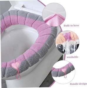 Fundas para Asiento de Inodoro, Cojín Calefactor Suave para Asiento de Inodoro con Asa, Cojín de Baño Grueso, Elástico y Lavable, Se Adapta a Todos los Asientos Ovalados - Product Image 4