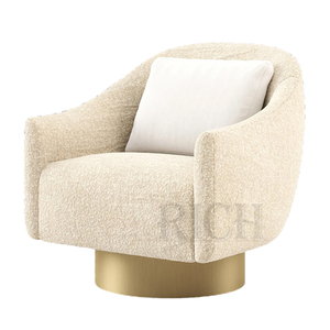 <span class=keywords><strong>Fauteuil</strong></span> confortable contemporain, pivotant, en tissu et velours vert, pour salon et hôtel, moderne - Product Image 5