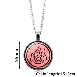Nouveau <span class=keywords><strong>Avatar</strong></span> le dernier maître de l'air verre Cabochon pendentif collier Air nomade feu eau tribu bijoux cadeau pour homme - Product Image 3