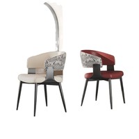 Chaise de salle à manger pliable en métal minimaliste italienne, noire, luxe léger, design moderne, dossier, hôtel, maison, îlot, comptoir, fauteuil