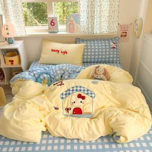 Xu Hướng <span class=keywords><strong>2025</strong></span> Sản Phẩm Dễ Thương Phim Hoạt Hình 3D Thêu Khăn Labu Trẻ Em Bộ Đồ Giường Set-Rửa Bông Duvet Cover Cho Phòng Ngủ Nhà Mùa Hè - Product Image 5